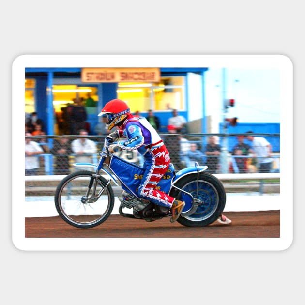 Reading Racers Speedway Motorcycle Action Sticker by AndyEvansPhotos